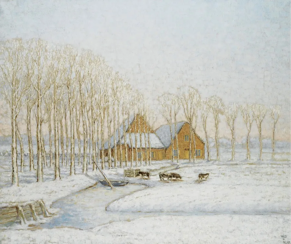 Paysage Dhiver 2 by William Degouve de Nuncques - Canvas Print