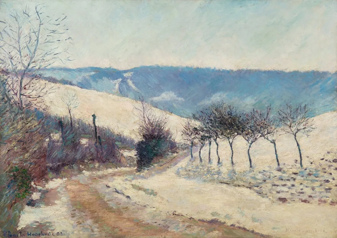Paysage Effet De Neige Le Val Pres De Giverny by Blanche Hoschedé-Monet - Canvas Print