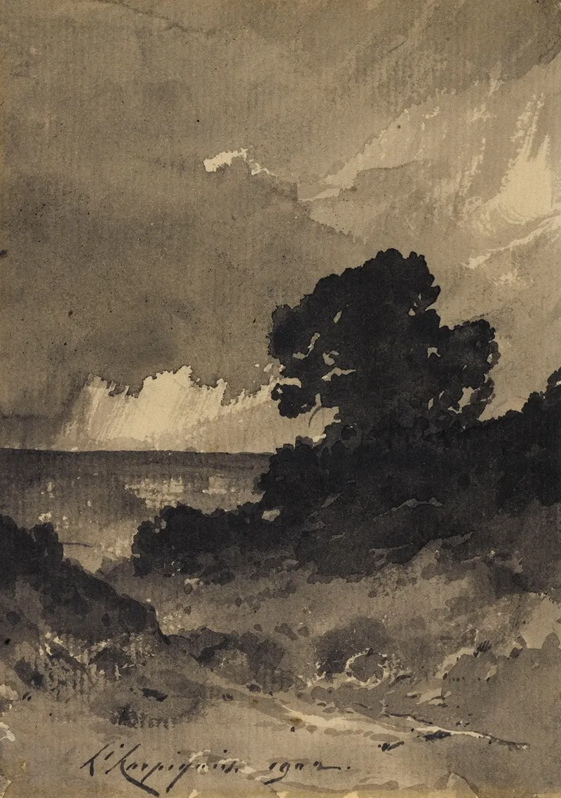 Paysage Nuageux Au Bord De La Mer