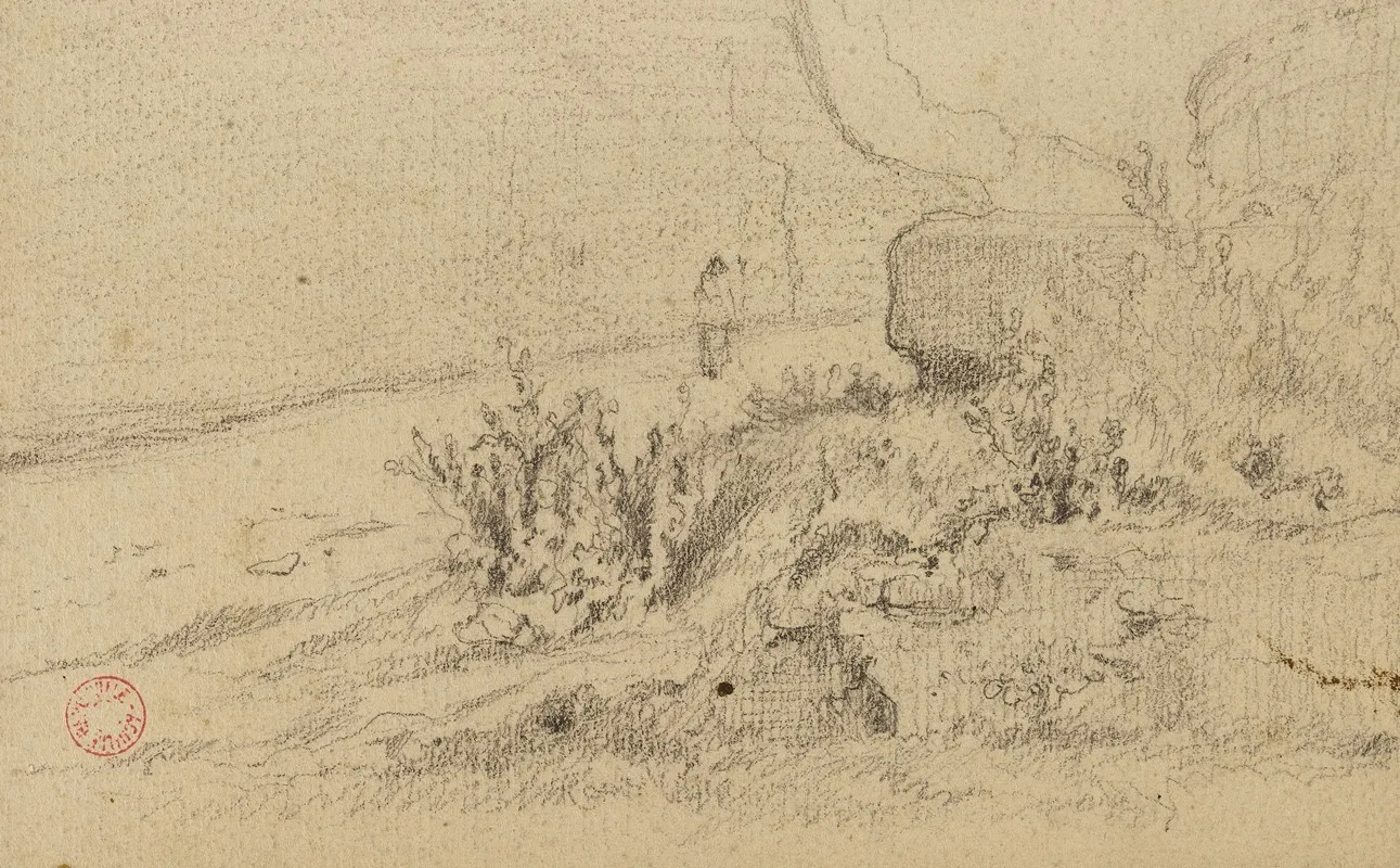 Paysage Rocheux Avec Un Personnage