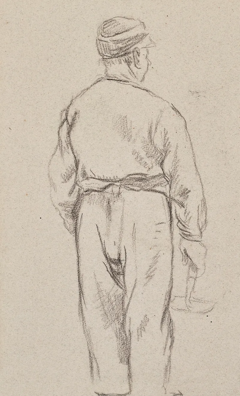 Paysan De Dos by Camille Pissarro - Canvas Print