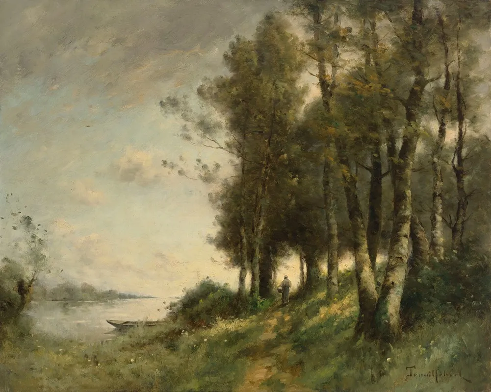 Paysanne Au Bord De Leau by Paul Désiré Trouillebert - Canvas Print