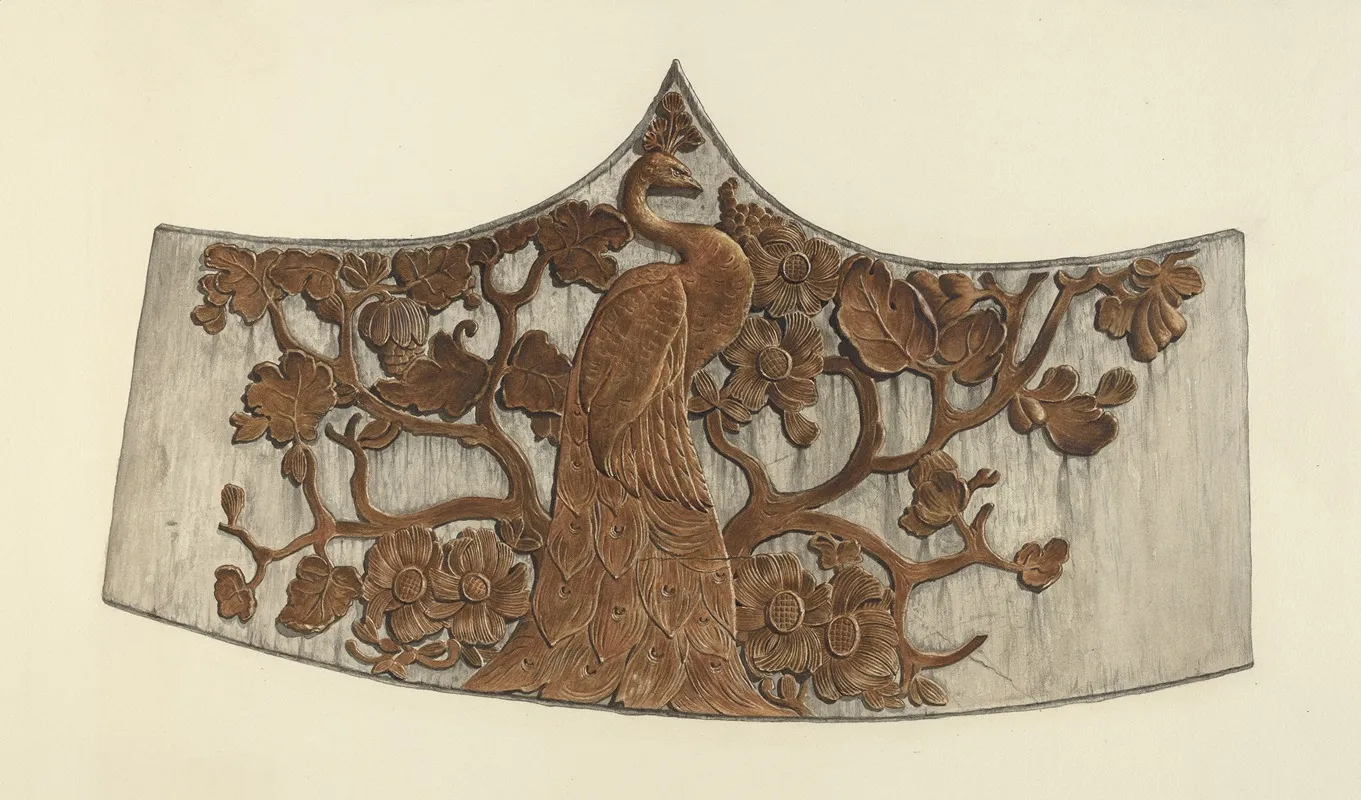 Peacock Stern Carving by John Davis - Canvas Print