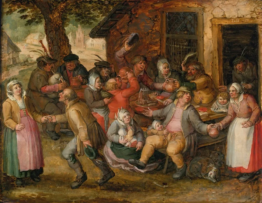 Peasant Feast by David Vinckboons - Canvas Print