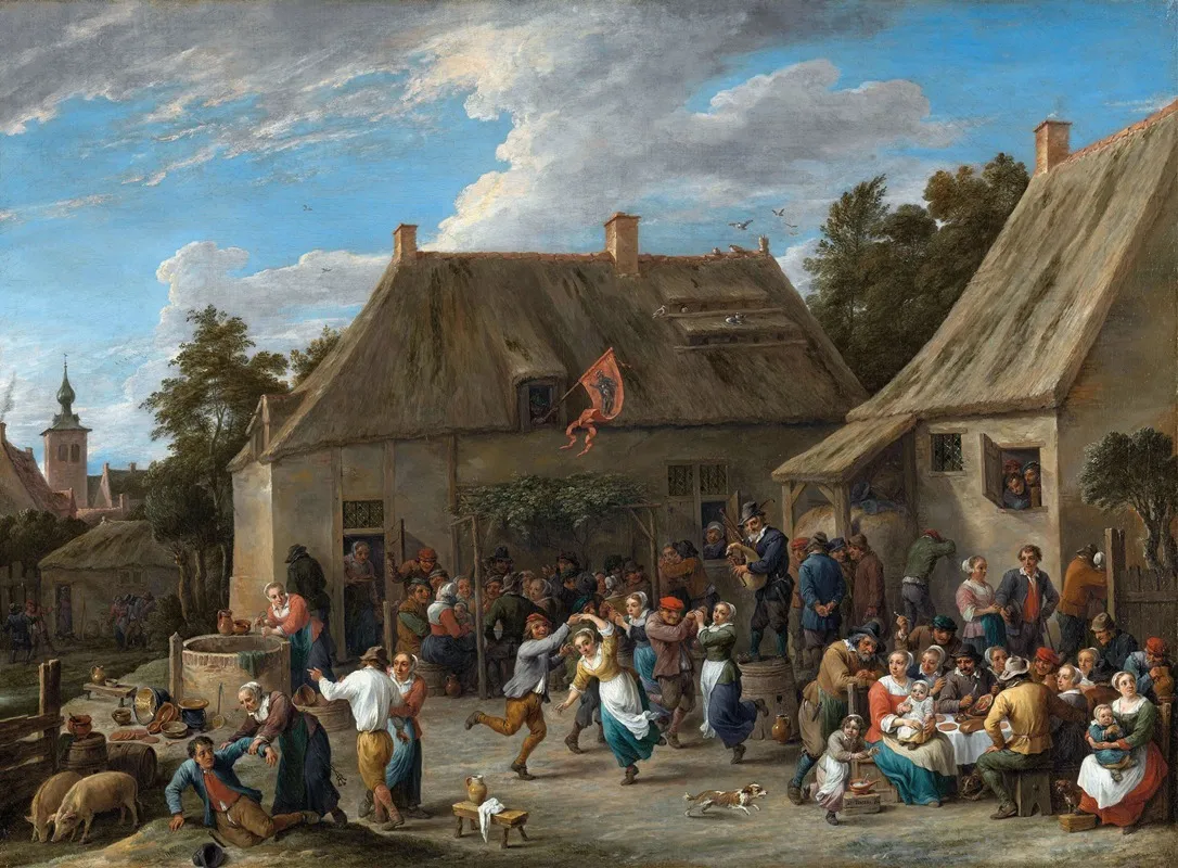 Peasant Kermis by David Teniers The Younger - Canvas Print