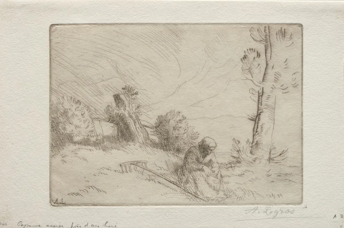 Peasant Near A Stone Fence