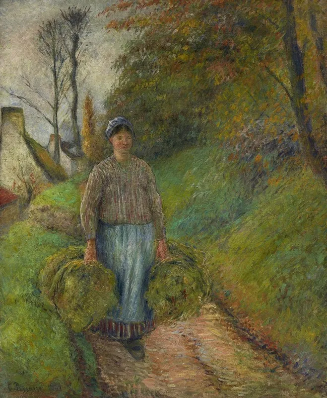 Peasant Woman Carrying Two Bundles Of Hay