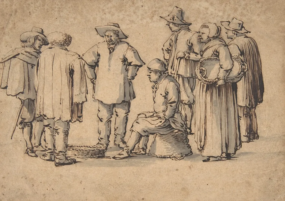 Peasants 2 by Willem van de Velde the Elder - Canvas Print