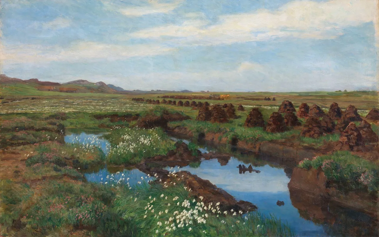 Peat Bog At Jaeren 2 by Kitty Kielland - Canvas Print
