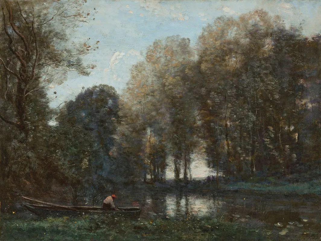 Pecheur Amarre Sur La Rive Verte 2