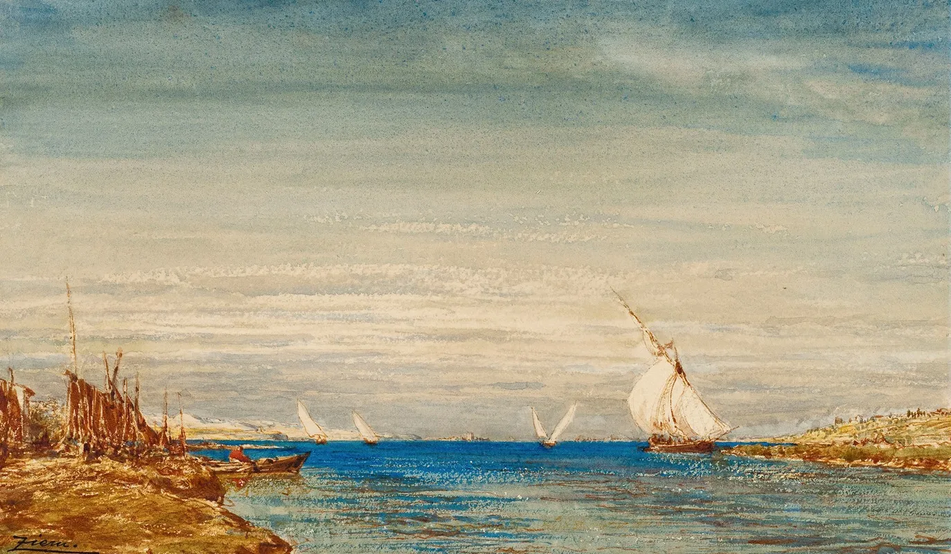 Pecheurs by Félix Ziem - Canvas Print