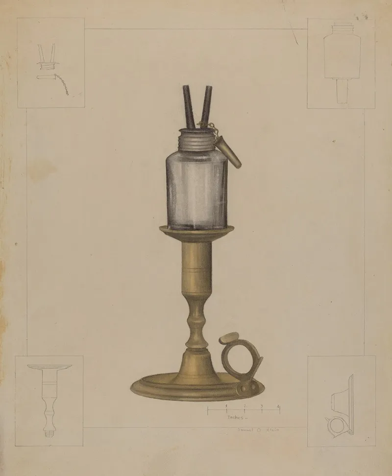 Peg Lamp 2 by Samuel O. Klein - Canvas Print