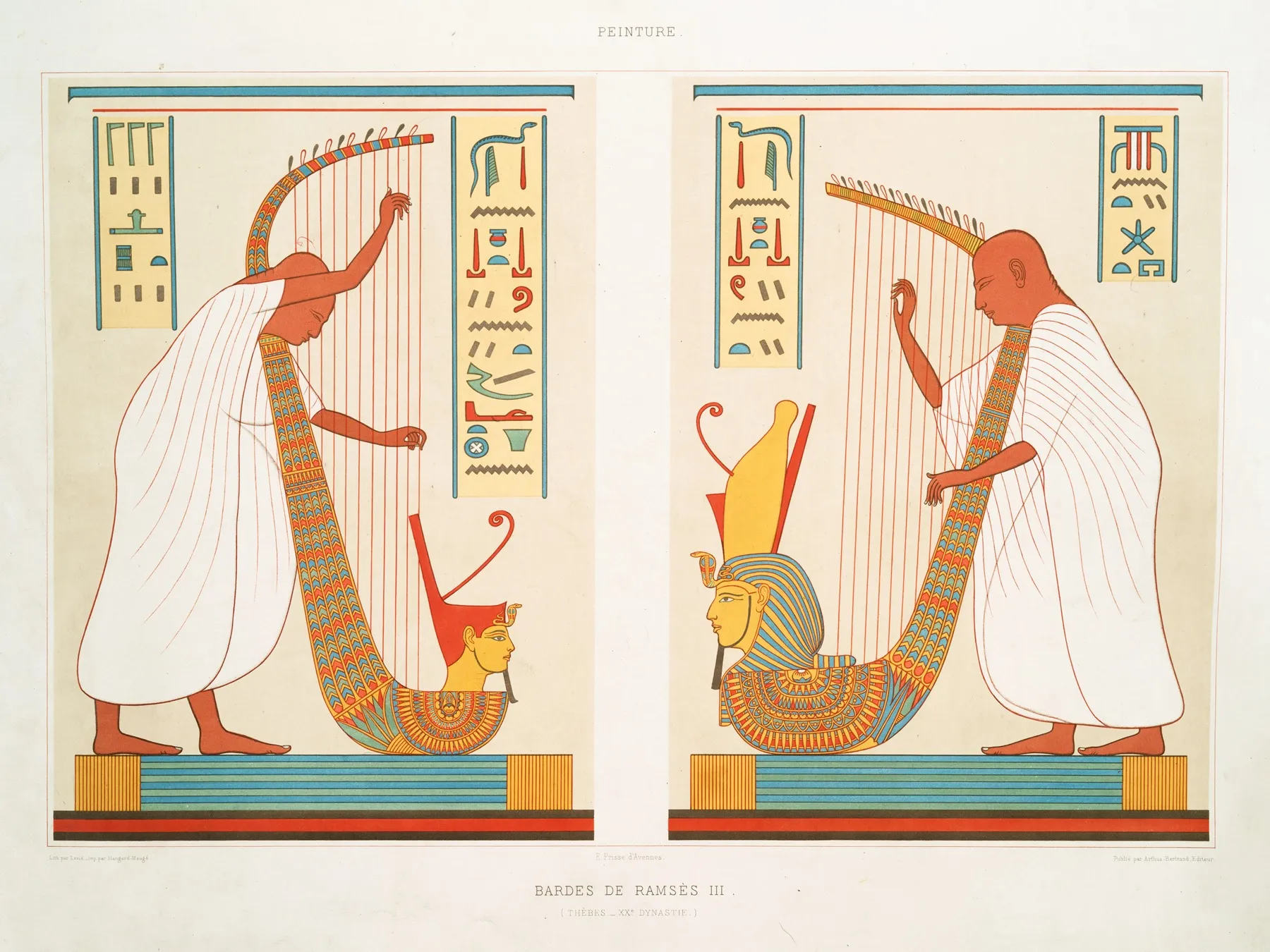 Peinture Bardes De Ramses Iii Thebes Xxe Dynastie