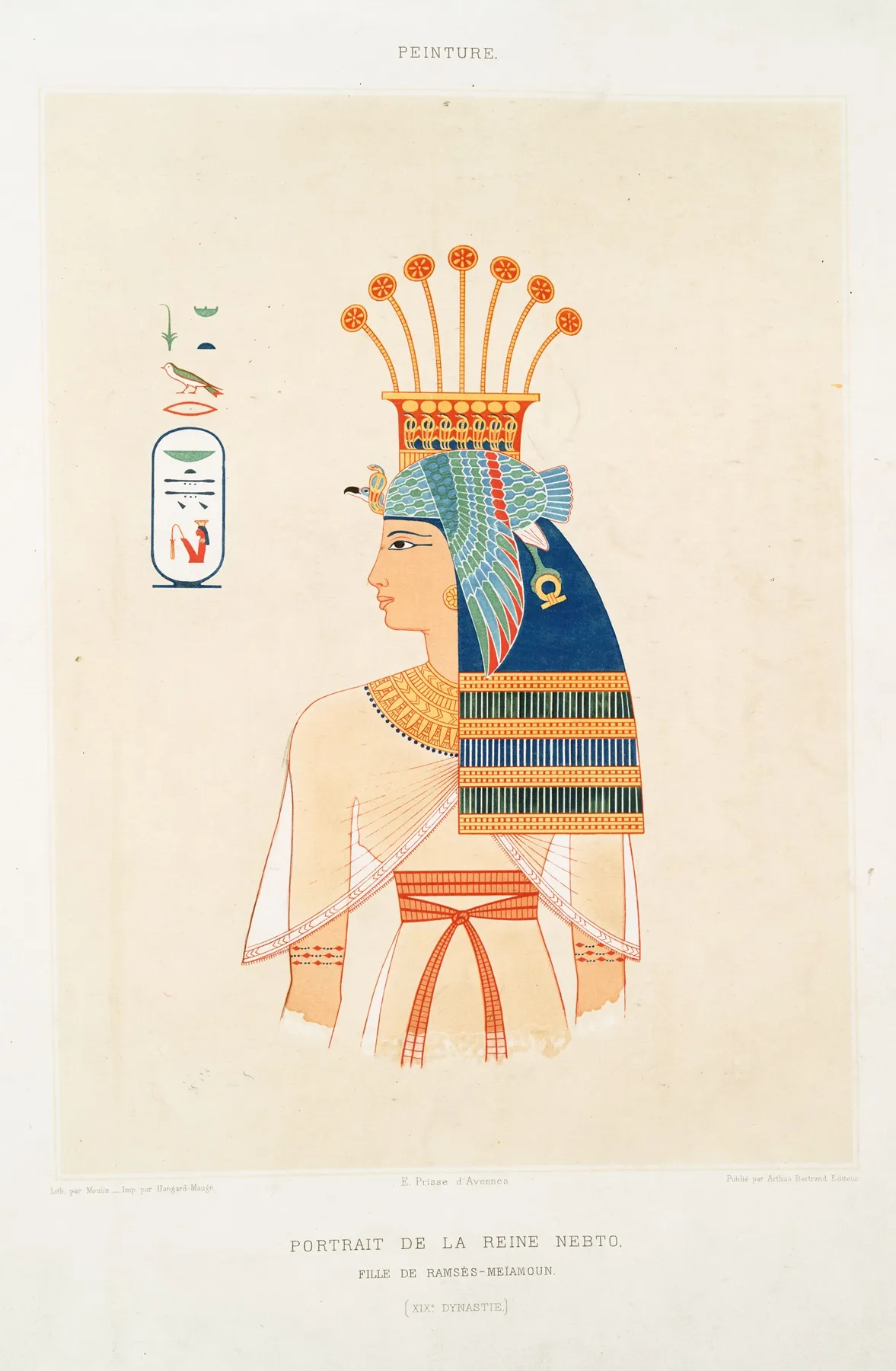 Peinture Portrait De La Reine Nebto Fille De Ramses Meiamoun Xixe Dynastie