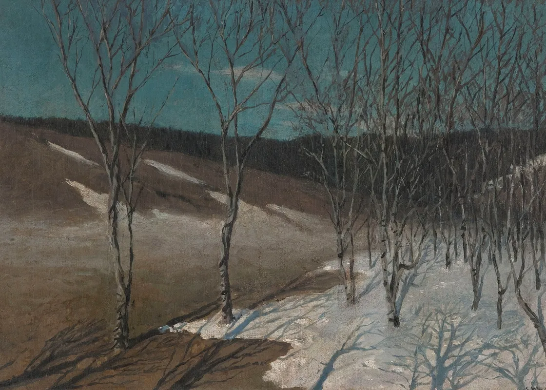 Pejzaz Przedwiosnie by Stanisław Ignacy Witkiewicz - Canvas Print