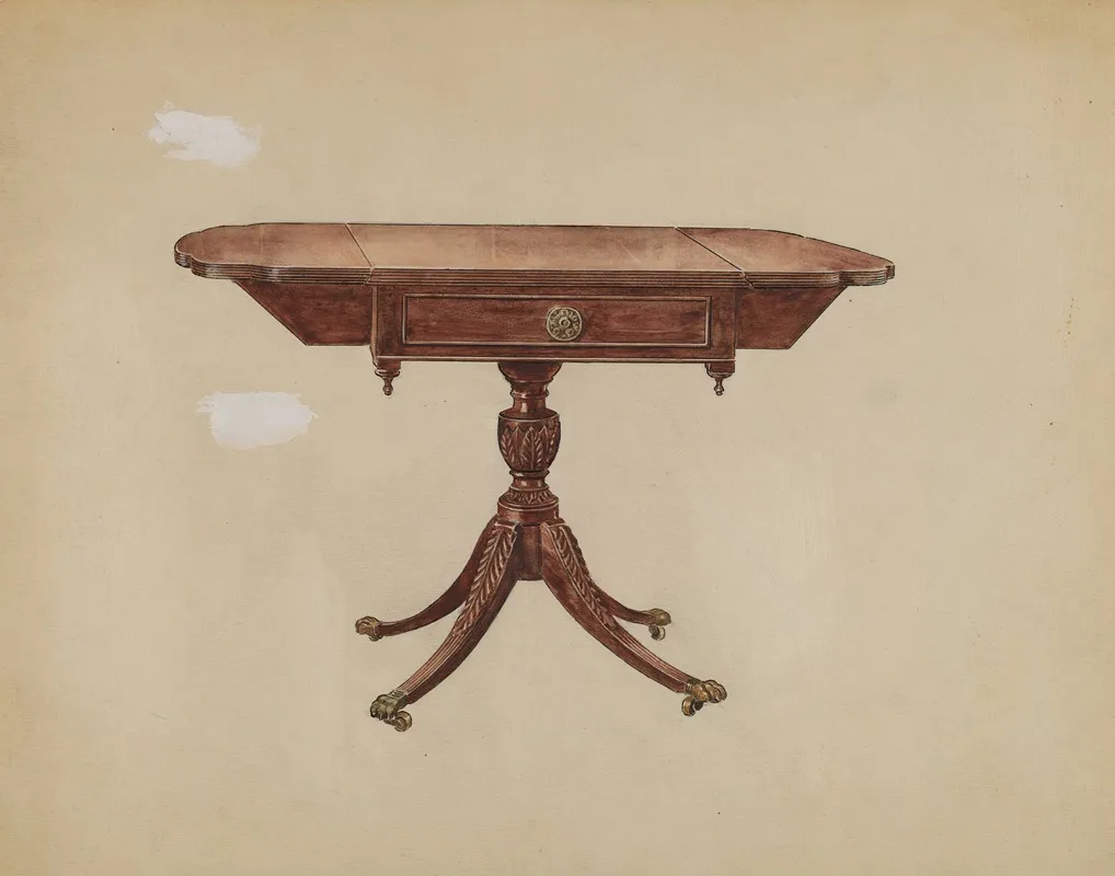 Pembroke Table by Florence Choate - Canvas Print
