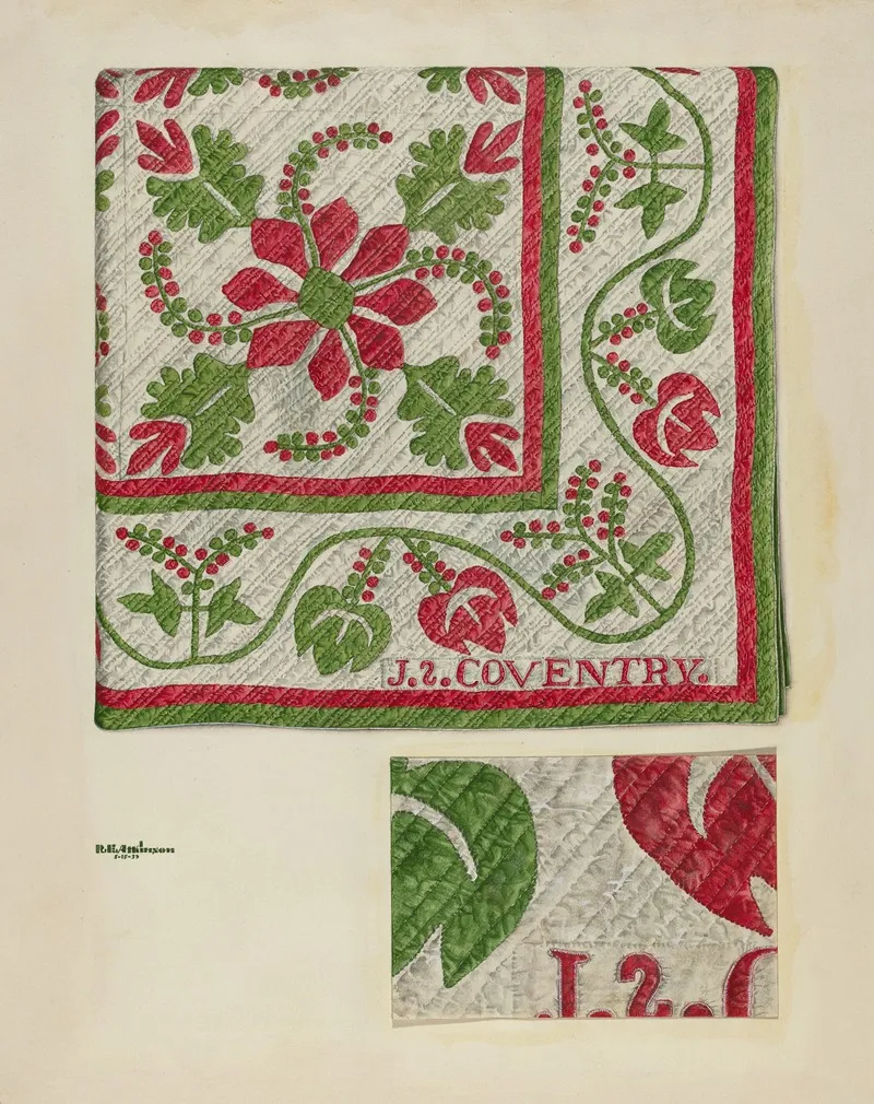 Pepperberry Quilt by Ralph Atkinson - Canvas Print