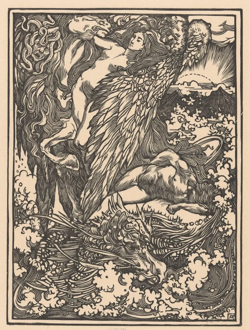 Perseus En Andromeda 2 by Johannes Josephus Aarts - Canvas Print