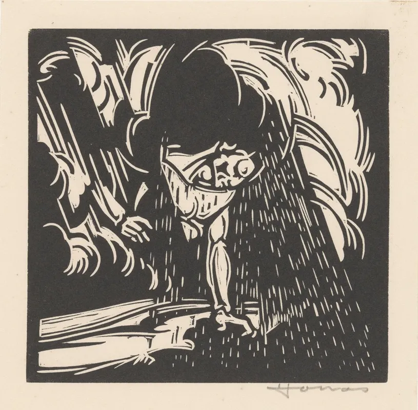 Personificatie Van De Regen Boven Een Landschap 2 by Henri Jonas - Canvas Print