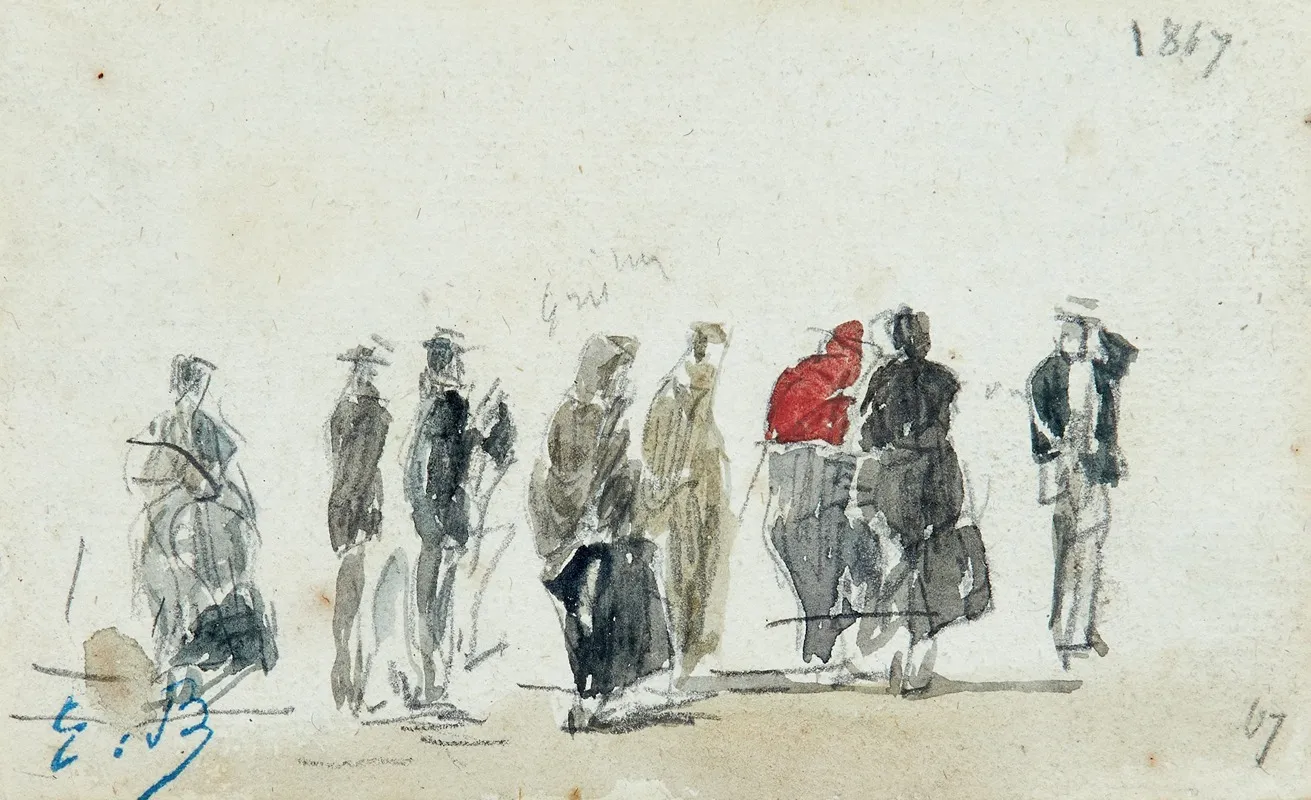 Personnages 4 by Eugène Boudin - Canvas Print