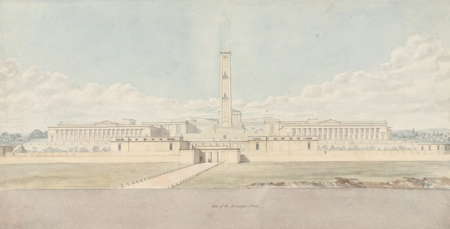 Perspective View Of A Fanciful Acropolis Complex