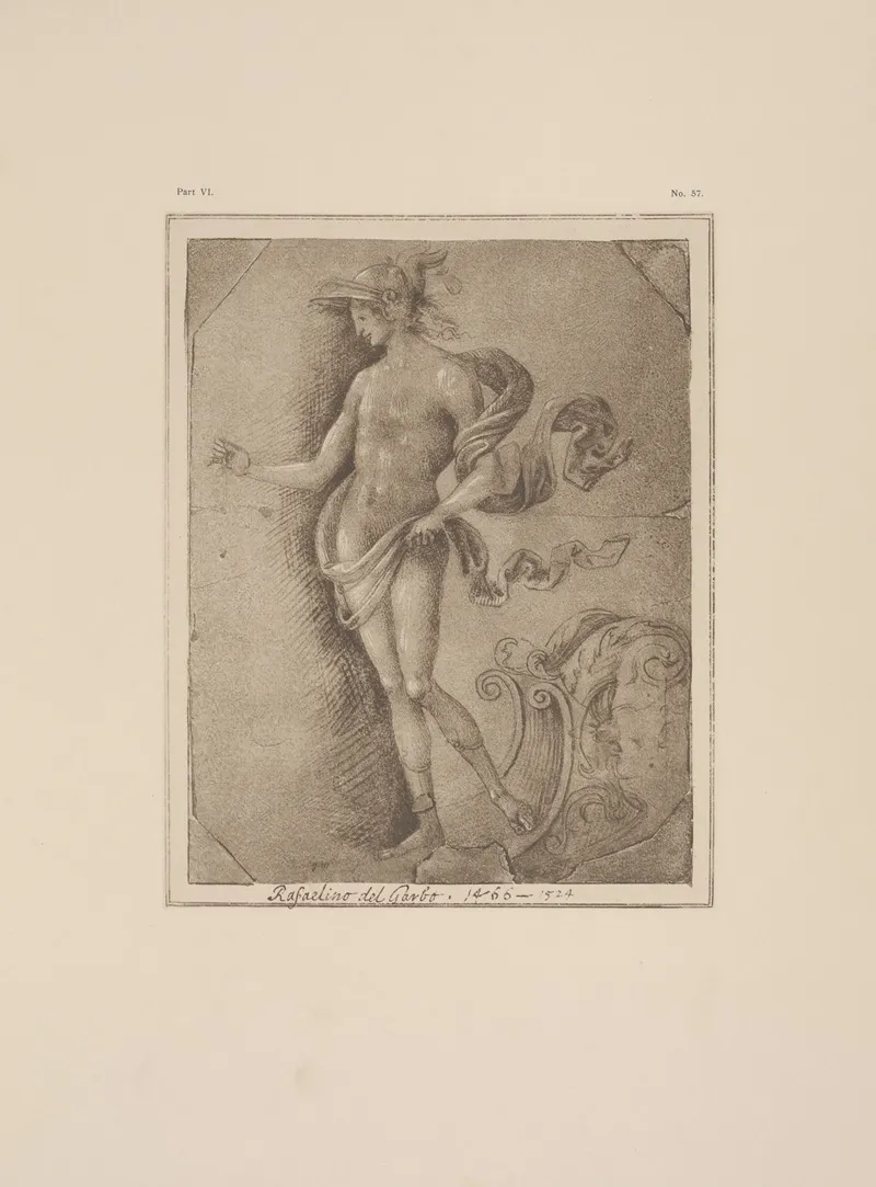 Perugino Study Of Mercury For Ceiling Of The Cambio In Perugia by P. &amp; D. Colnaghi - Canvas Print