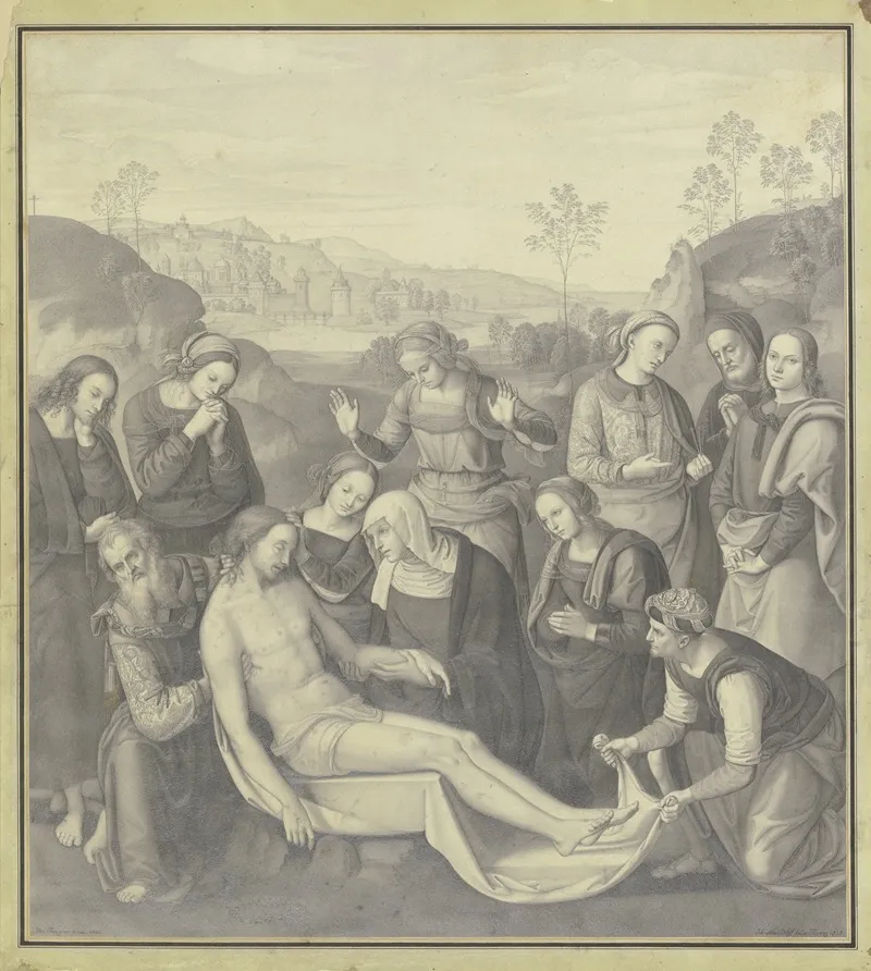 Peruginos Beweinung Im Palazzo Pitti In Florenz by Nikolaus Hoff - Canvas Print