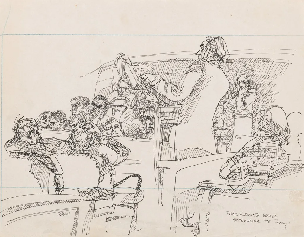 Peter E Fleming Jr Defense Attorney For John Mitchell Standing Before The Jury Reading Documents During The United States V John Mitchell And Maurice Stans Trial by Joseph Papin - Canvas Print