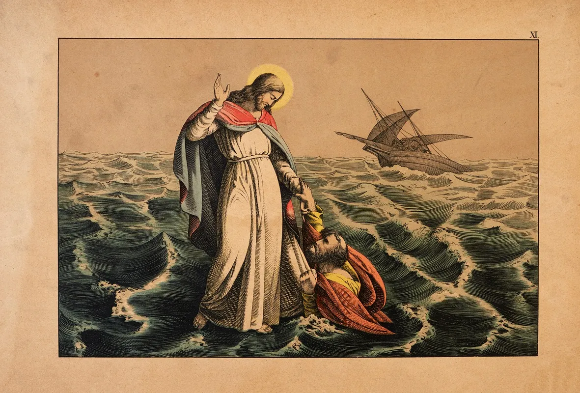 Peters Walk On Water by Theodor Eckardt - Canvas Print