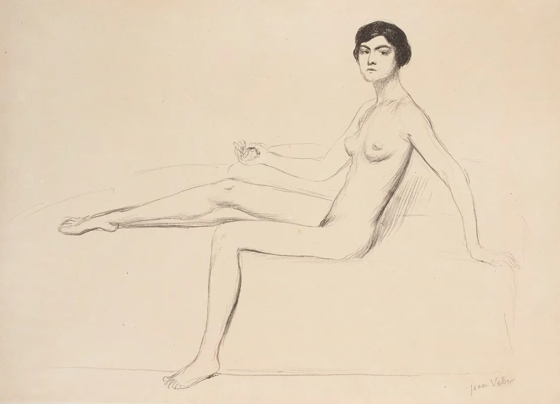 Petit Nu Posant by Jean Veber - Canvas Print