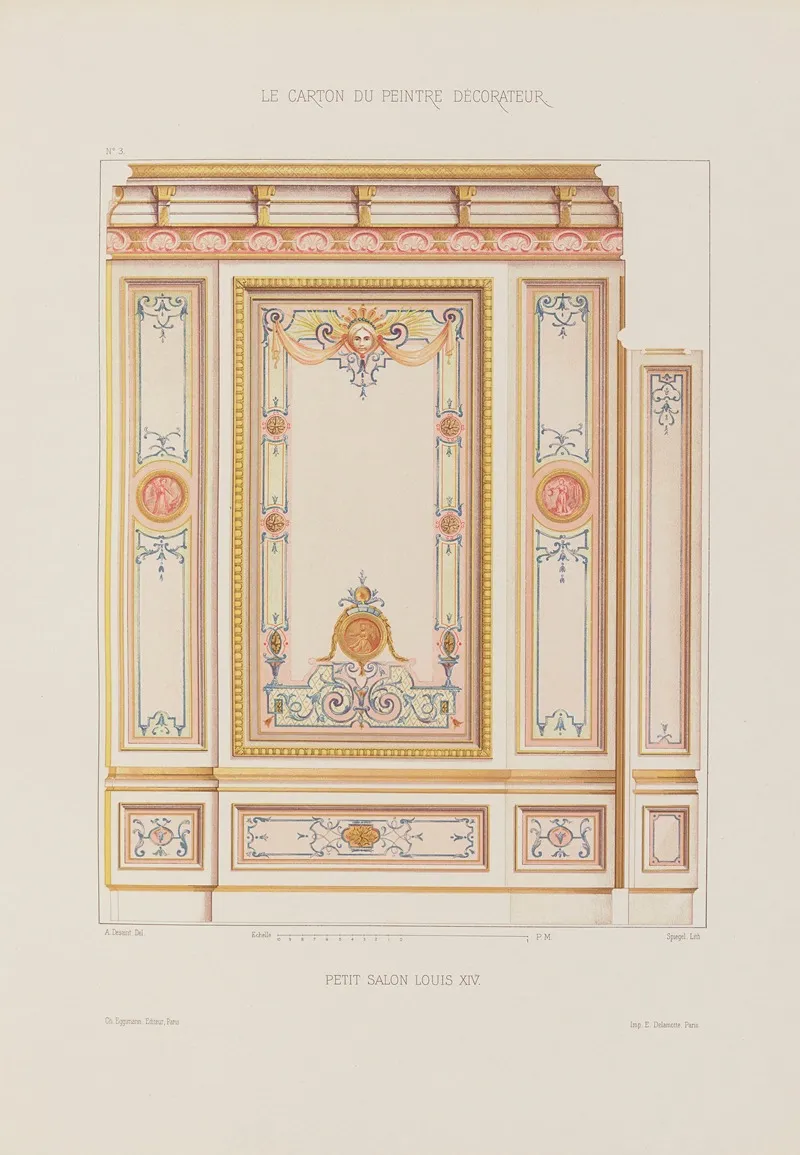 Petit Salon Louis Xiv by A. Desaint - Canvas Print