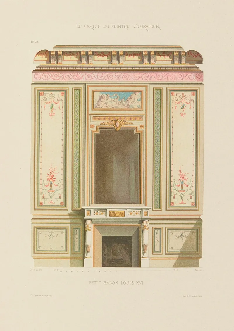 Petit Salon Louis Xvi by A. Desaint - Canvas Print