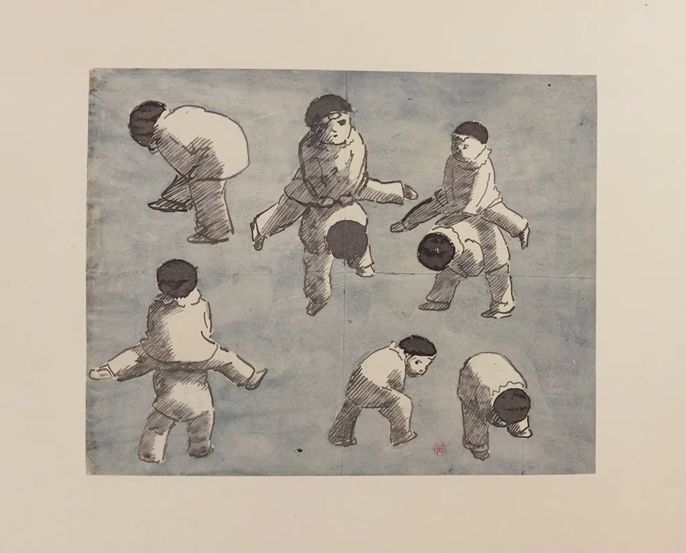 Petits Personnages Jouant A Saute Mouton