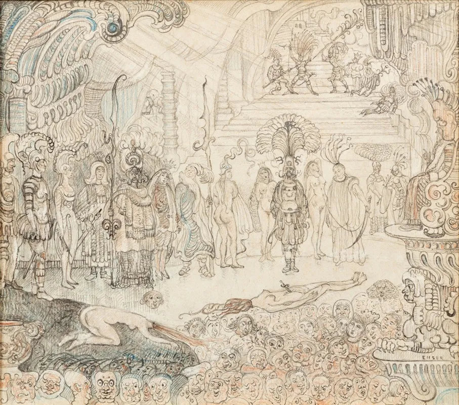 Petits Supplices Persans by James Ensor - Canvas Print