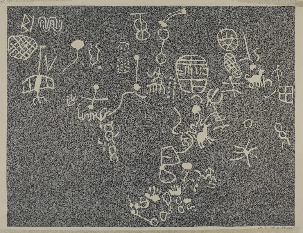 Petroglyph 13 by Lala Eve Rivol - Canvas Print