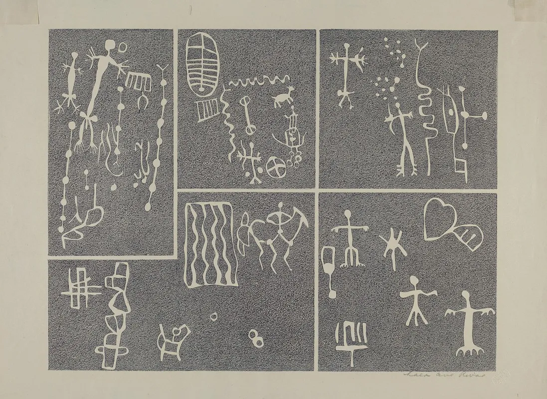 Petroglyph 14 by Lala Eve Rivol - Canvas Print