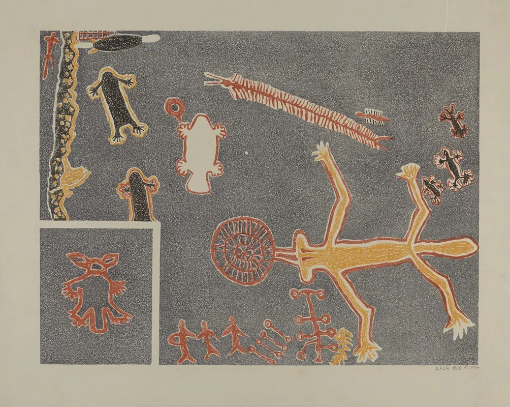 Petroglyph 3 by Lala Eve Rivol - Canvas Print