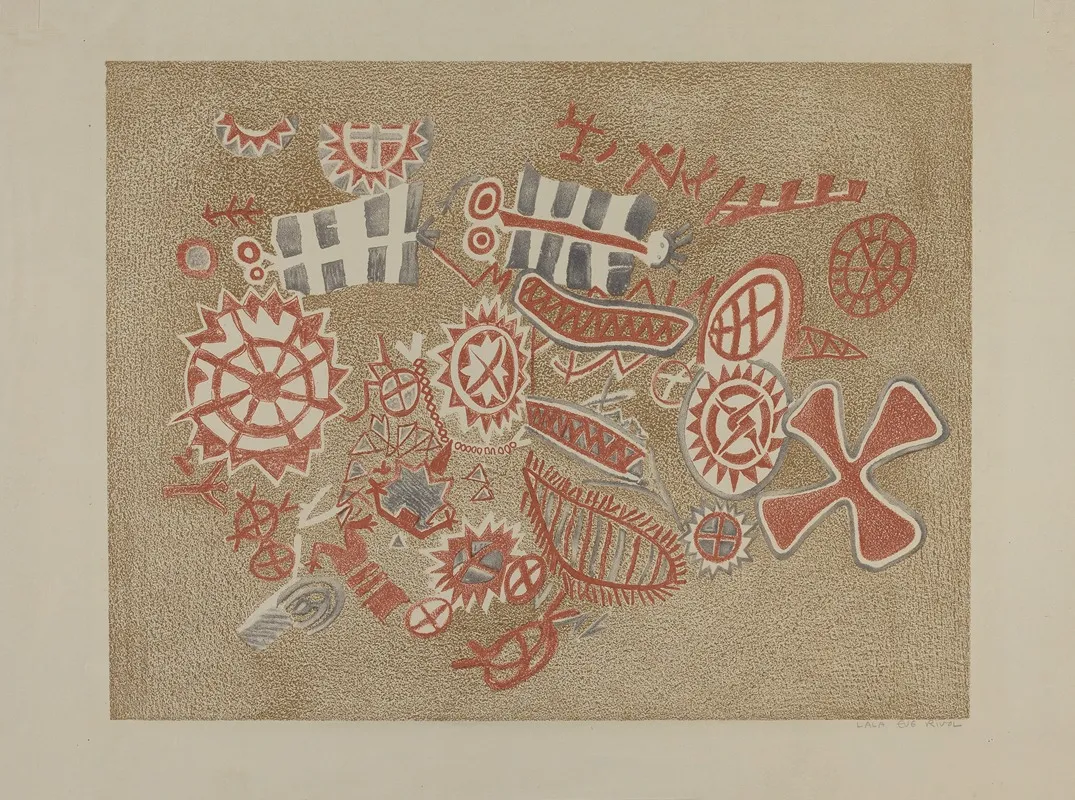 Petroglyphs 3 by Lala Eve Rivol - Canvas Print
