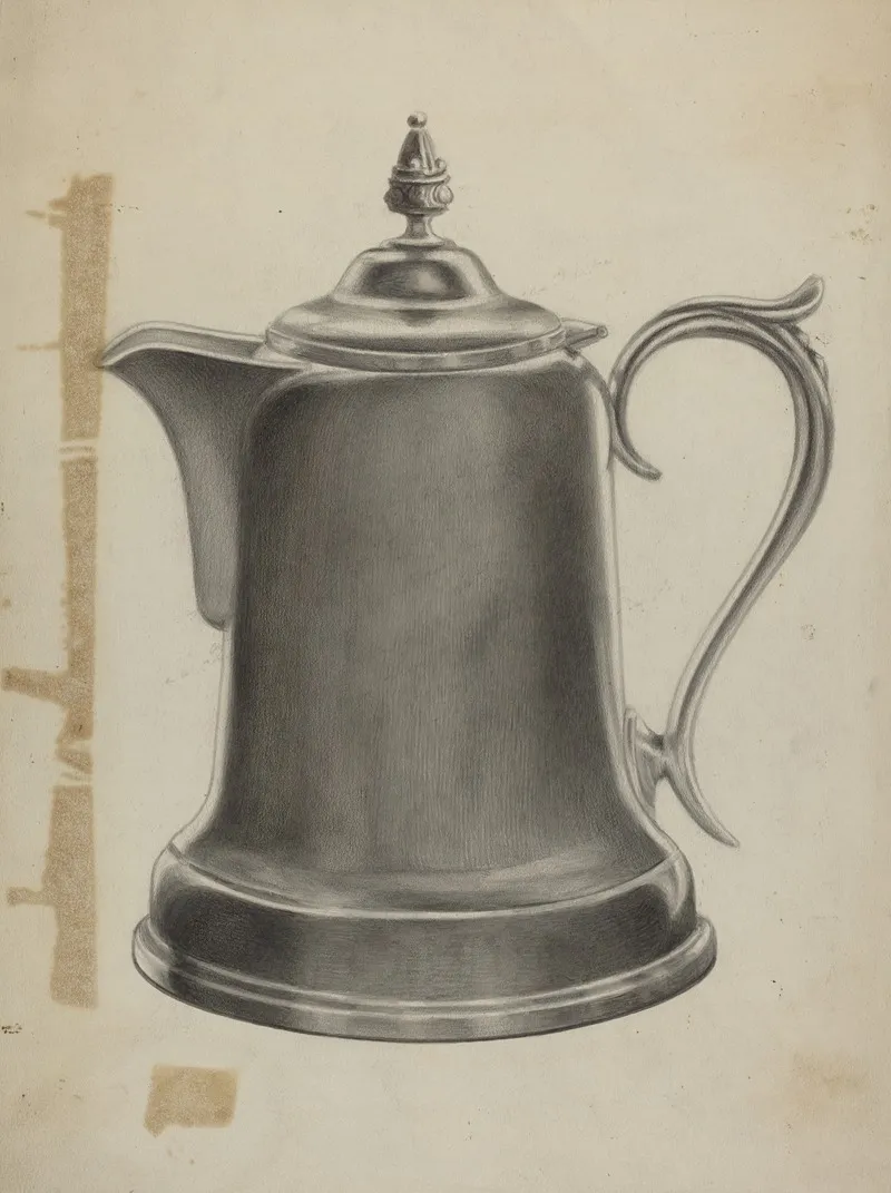 Pewter Coffee Urn 2 by Theodore Pfitzer - Canvas Print