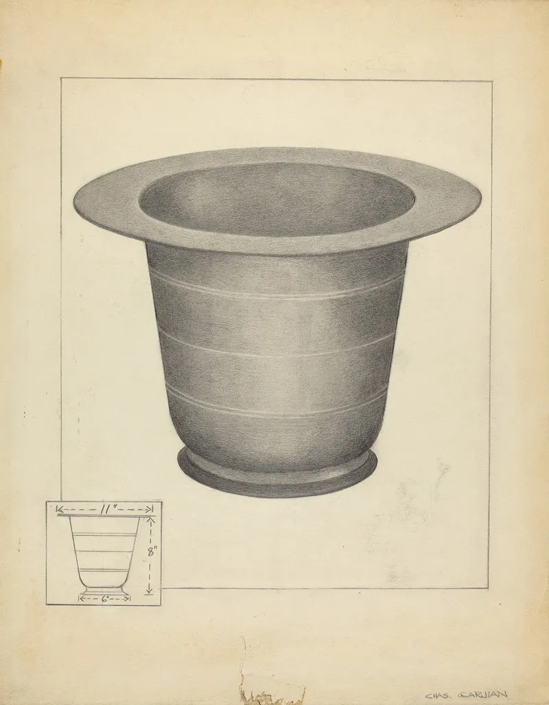 Pewter Commode Form 2 by Charles Garjian - Canvas Print