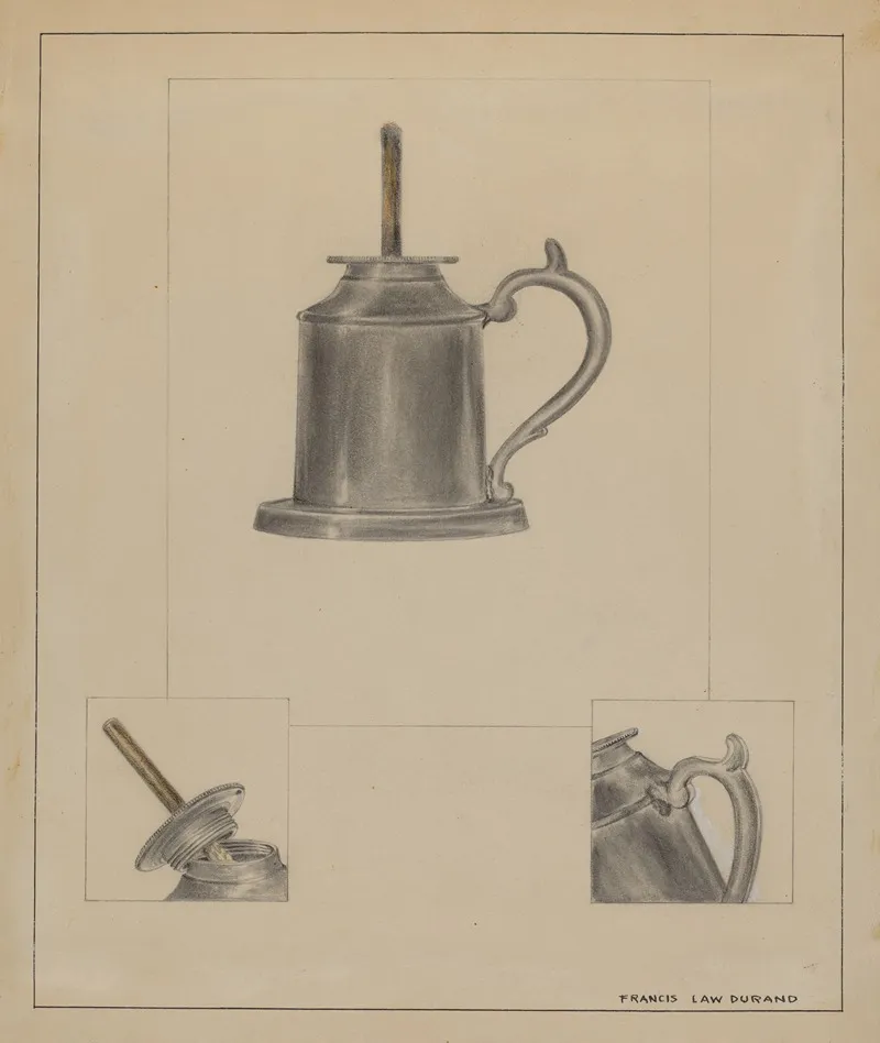 Pewter Fluid Lamp by Francis Law Durand - Canvas Print
