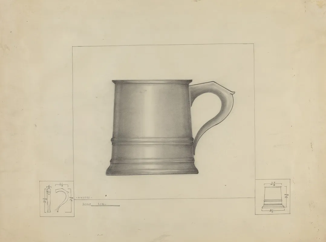 Pewter Mug 15 by Henry Meyers - Canvas Print