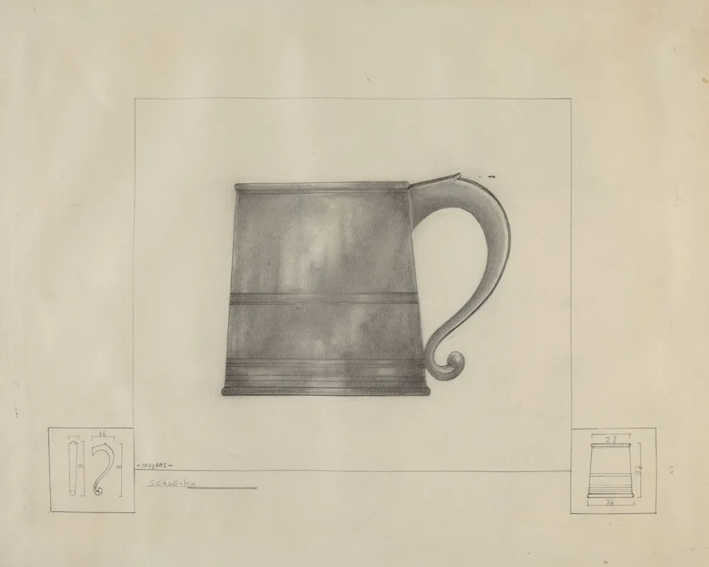 Pewter Mug 16 by Henry Meyers - Canvas Print