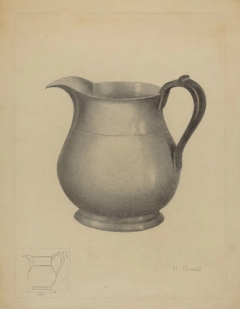 Pewter Pitcher 13 by Henry Granet - Canvas Print