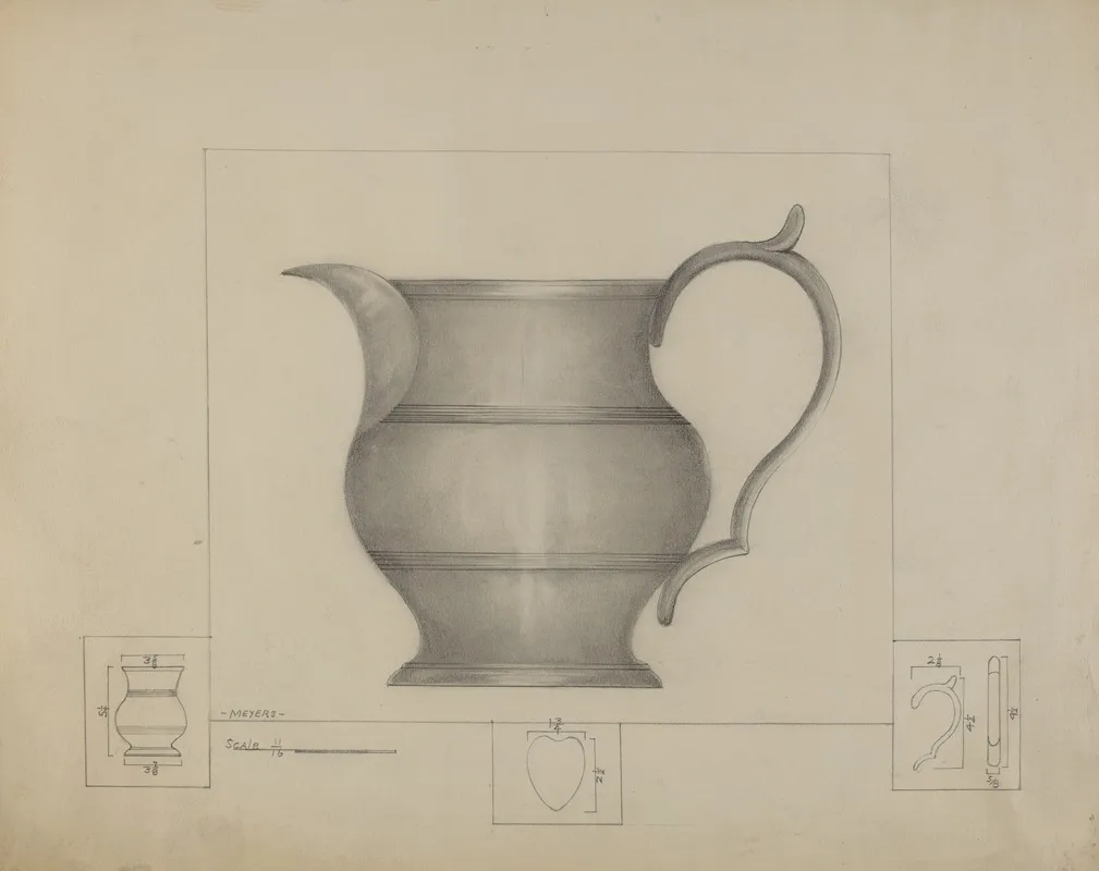 Pewter Pitcher 15 by Henry Meyers - Canvas Print