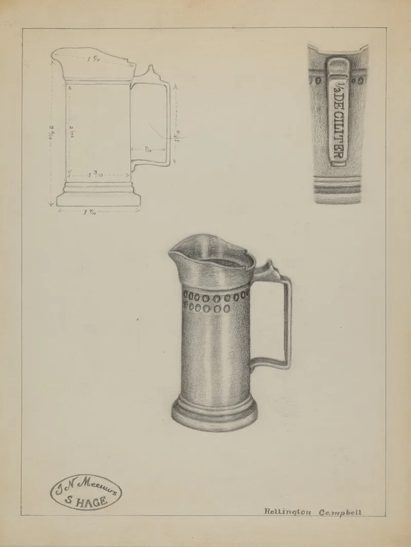 Pewter Pitcher 24 by Rollington Campbell - Canvas Print