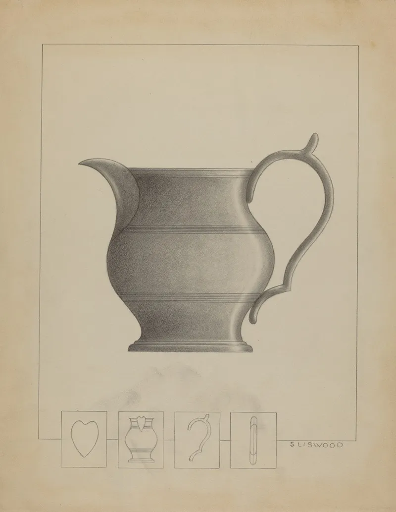 Pewter Pitcher 25 by Sidney Liswood - Canvas Print