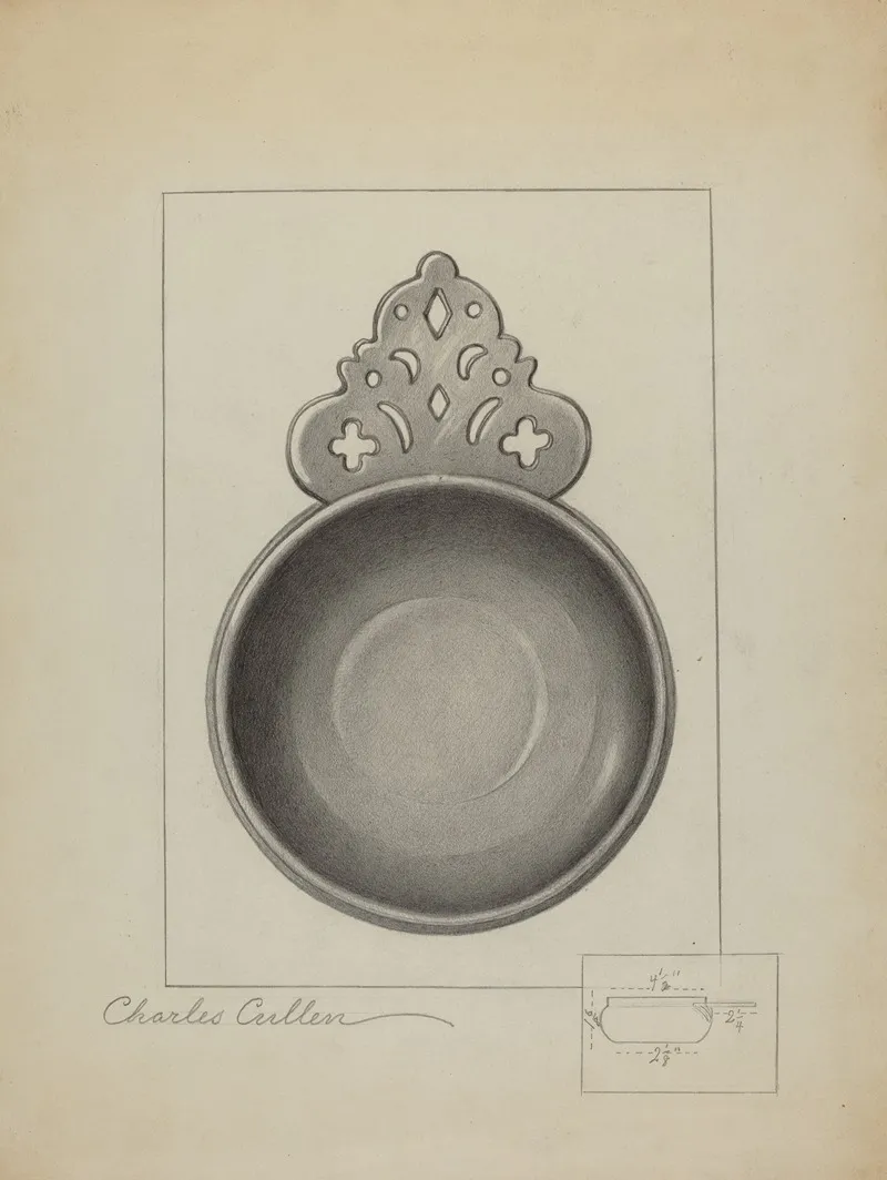 Pewter Porringer 16 by Charles Cullen - Canvas Print
