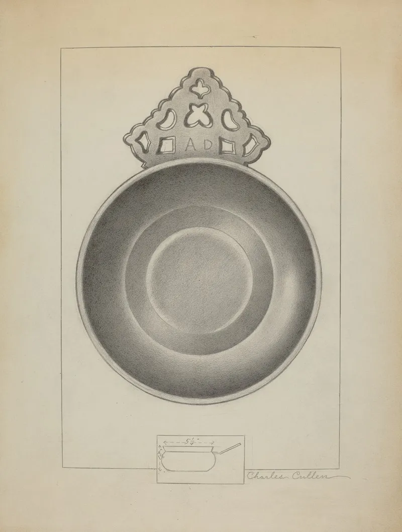 Pewter Porringer 18 by Charles Cullen - Canvas Print