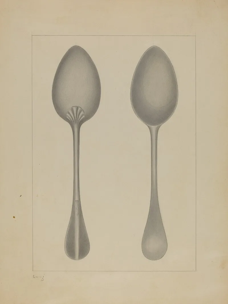 Pewter Spoon by Burton Ewing - Canvas Print